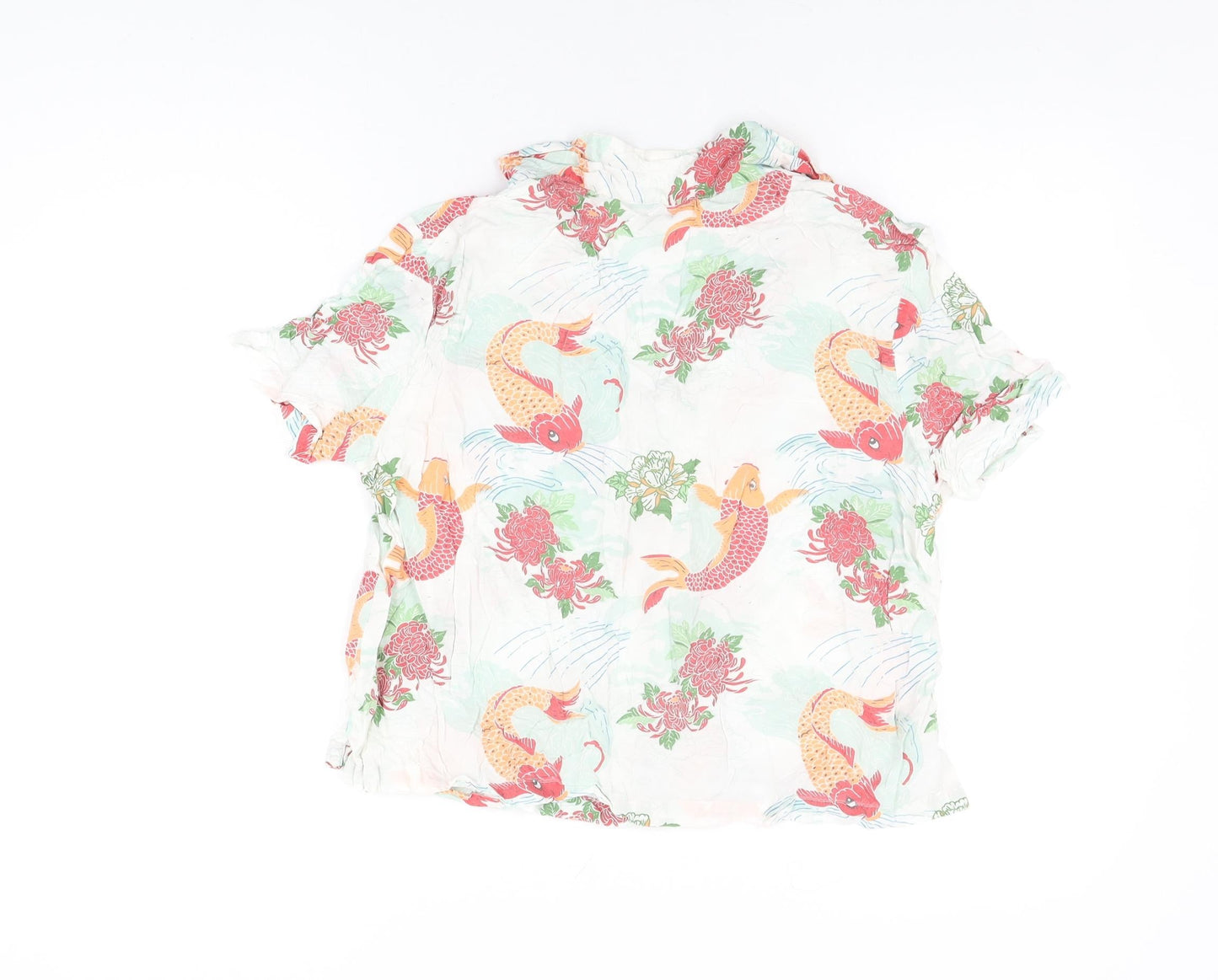 Womens UK Size 12 ASOS White Basic Button-Up