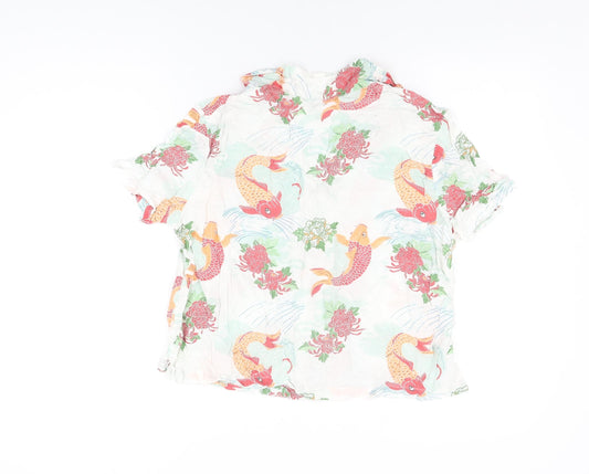 Womens UK Size 12 ASOS White Basic Button-Up