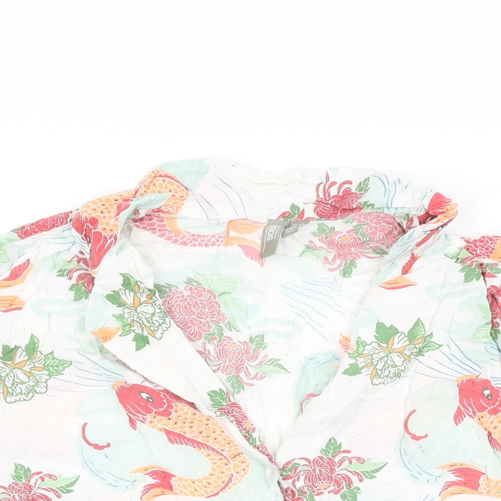 Womens UK Size 12 ASOS White Basic Button-Up