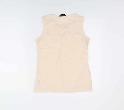 Dorothy Perkins Womens Pink Floral Polyamide Basic T-Shirt Size 12 Round Neck