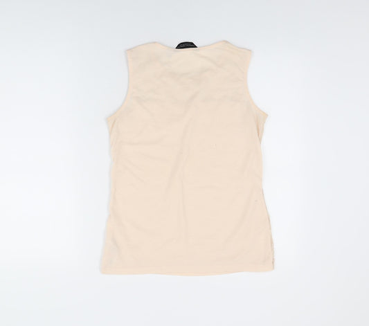 Dorothy Perkins Womens Pink Floral Polyamide Basic T-Shirt Size 12 Round Neck