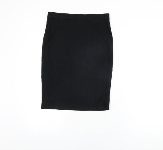 Marks and Spencer Womens Black Viscose Straight & Pencil Skirt Size 29 in