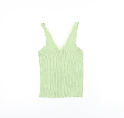 Womens UK Size S QED London Green Basic T-Shirt