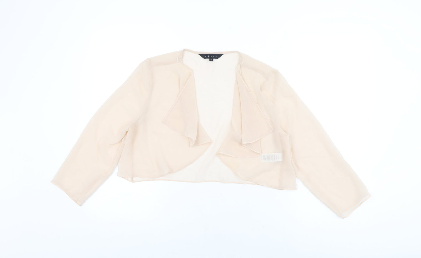 Debut Womens Pink Polyester Cropped Blouse Size 12 V-Neck