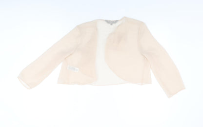 Debut Womens Pink Polyester Cropped Blouse Size 12 V-Neck