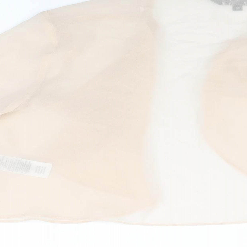 Debut Womens Pink Polyester Cropped Blouse Size 12 V-Neck