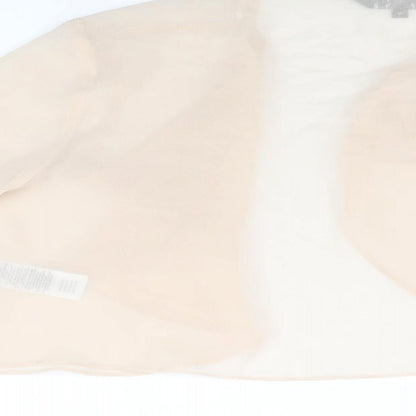 Debut Womens Pink Polyester Cropped Blouse Size 12 V-Neck