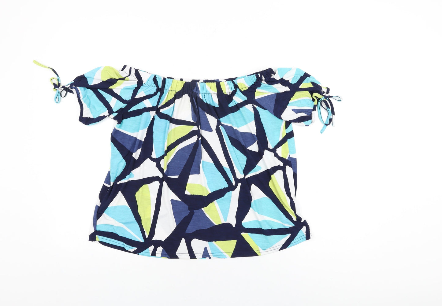 Womens UK Size S Marble Multicoloured Basic T-Shirt