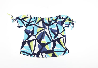 Womens UK Size S Marble Multicoloured Basic T-Shirt