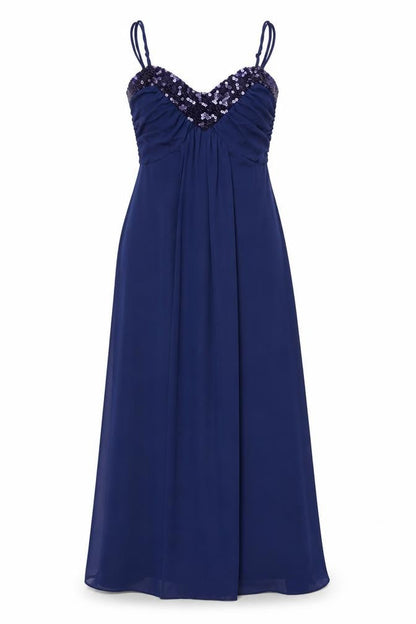 Klass Womens Blue Polyester Maxi Size 10 V-Neck Pullover