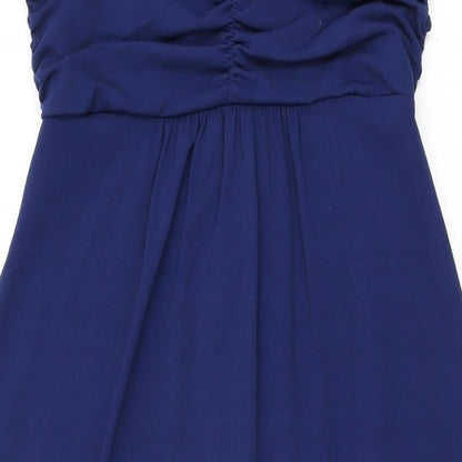 Klass Womens Blue Polyester Maxi Size 10 V-Neck Pullover