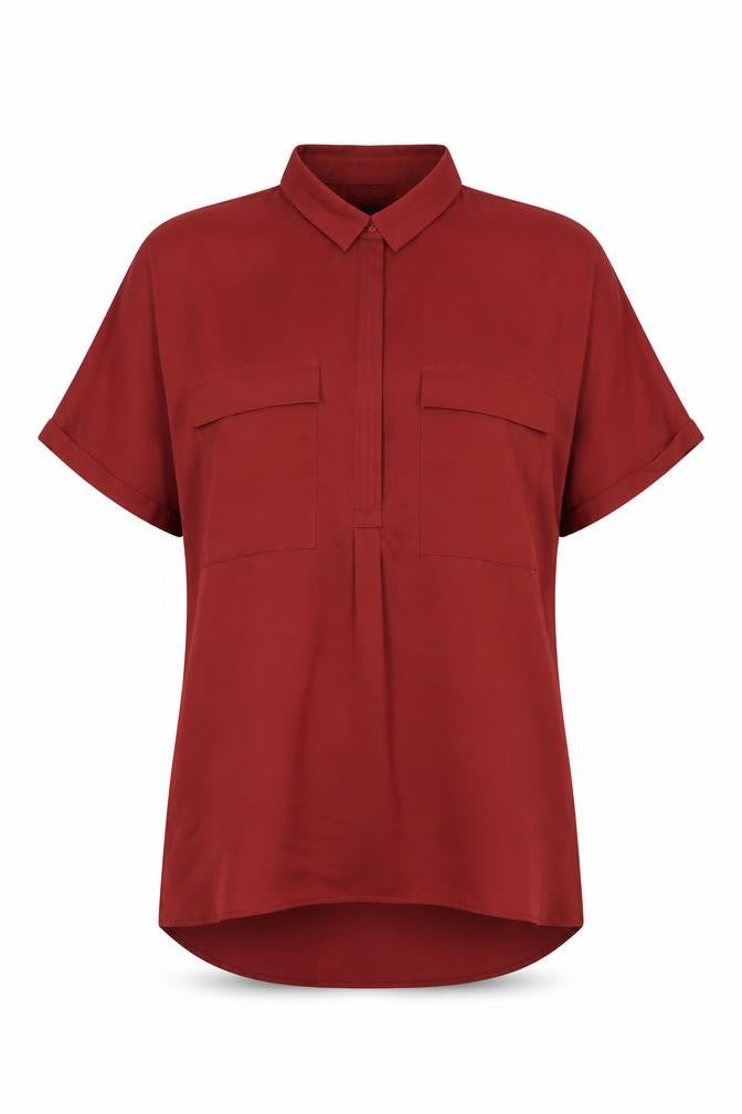 Womens UK Size 14 Autograph Red Basic Blouse