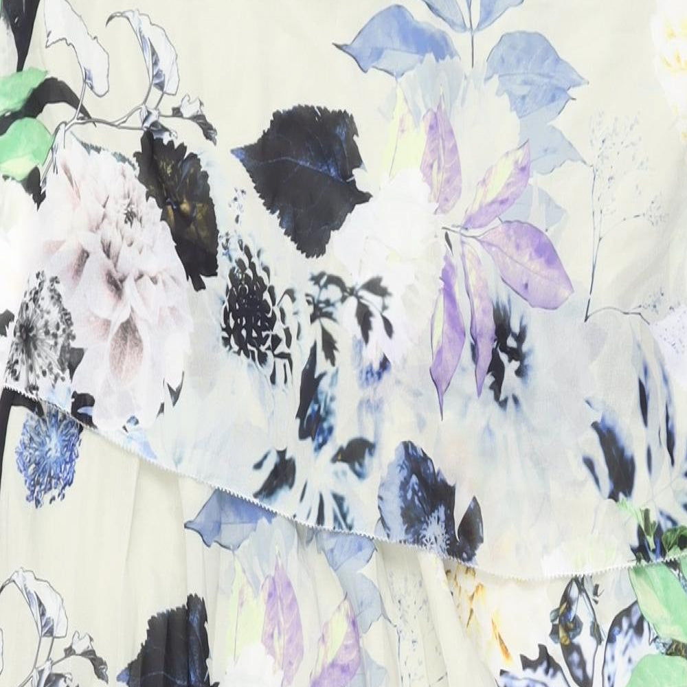 NEXT Womens Grey Floral Polyester Maxi Size 12 Scoop Neck Pullover