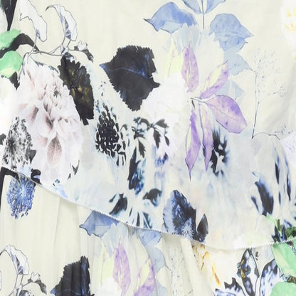 NEXT Womens Grey Floral Polyester Maxi Size 12 Scoop Neck Pullover