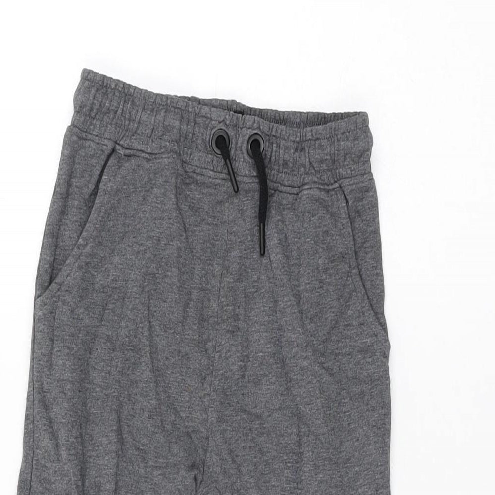 Next Boys Grey Cotton Jogger Trousers Size 7 Years Regular Drawstring