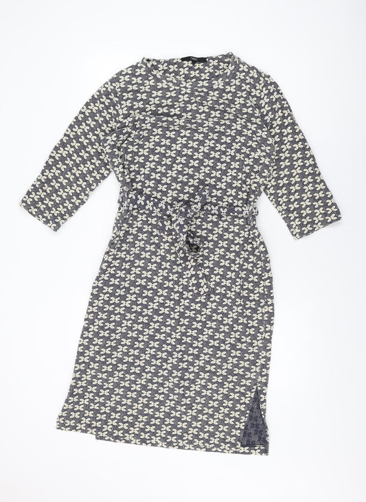 NEXT Womens Blue Floral Polyester Shift Size 16 Round Neck Pullover