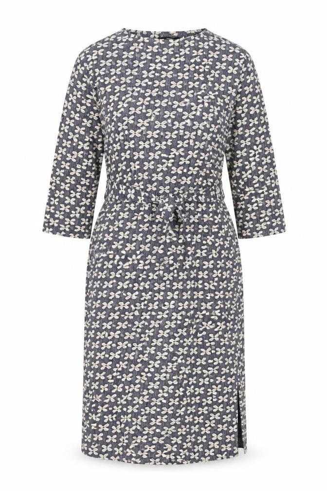 Next Womens Blue Floral Polyester Shift Size 16 Round Neck Pullover