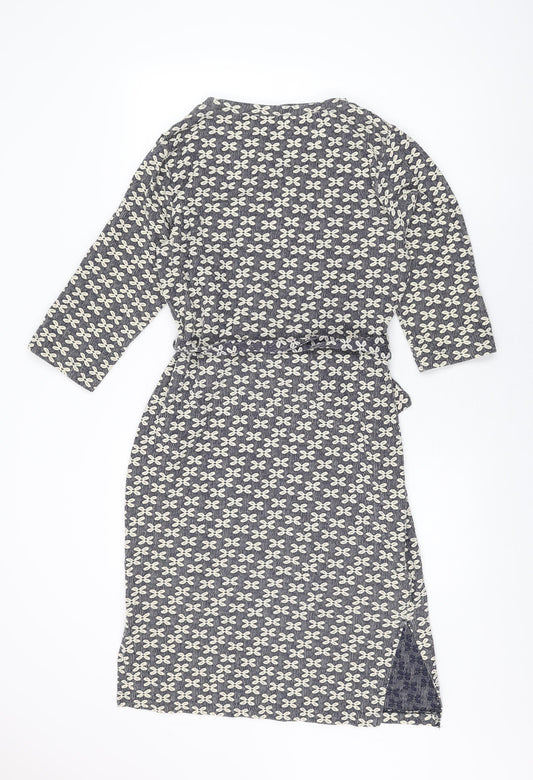 NEXT Womens Blue Floral Polyester Shift Size 16 Round Neck Pullover