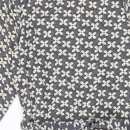 NEXT Womens Blue Floral Polyester Shift Size 16 Round Neck Pullover
