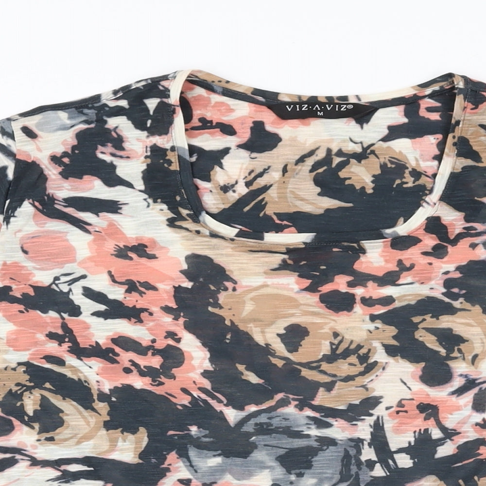 Womens UK Size M Viz-A-Viz Multicoloured Basic T-Shirt