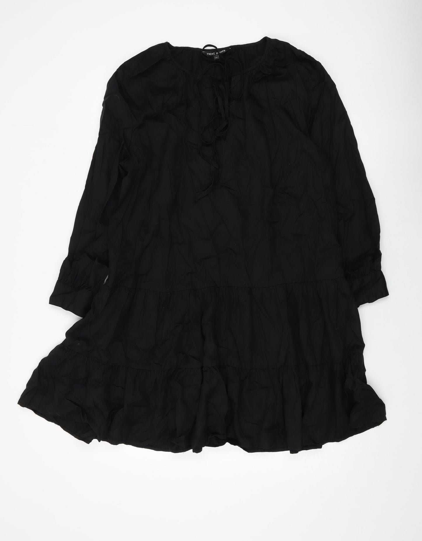 NEXT Womens Black Lyocell A-Line Size 12 V-Neck Pullover