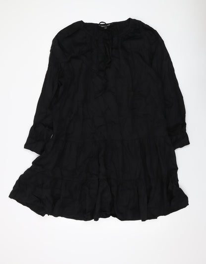 NEXT Womens Black Lyocell A-Line Size 12 V-Neck Pullover