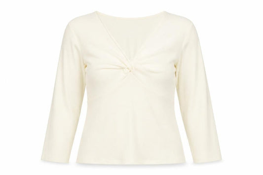 Marks & Spencer Womens Ivory Polyester Basic Blouse Size 24 V-Neck