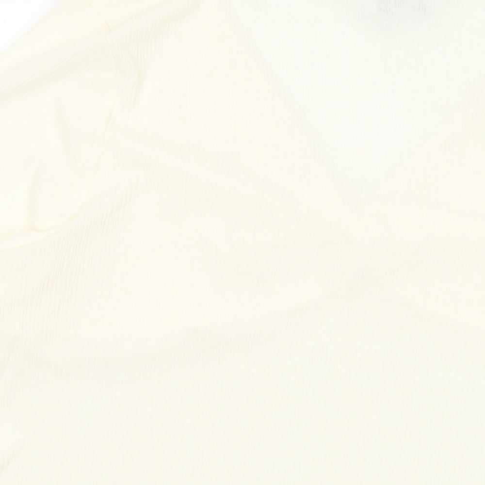 Marks and Spencer Womens Ivory Polyester Basic Blouse Size 24 V-Neck