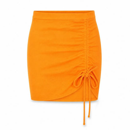 PRETTYLITTLETHING Womens Orange Polyester Mini Skirt Size 6