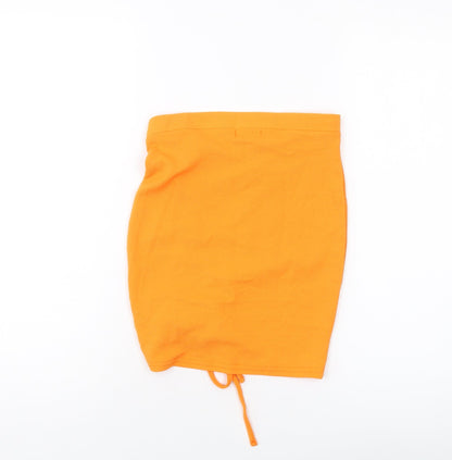 PRETTYLITTLETHING Womens Orange Polyester Mini Skirt Size 6