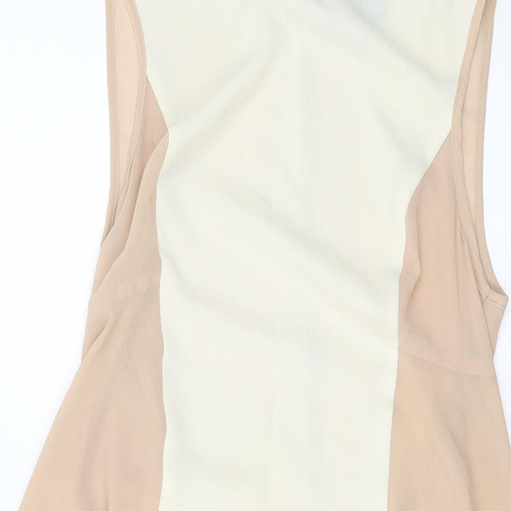 Womens UK Size 6 Warehouse Beige Basic Tank
