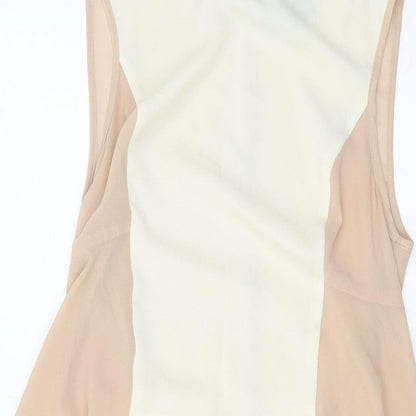 Womens UK Size 6 Warehouse Beige Basic Tank