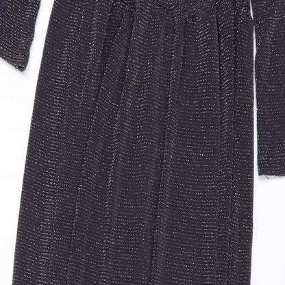 Club L Womens Silver Polyester Maxi Size 8 V-Neck Pullover