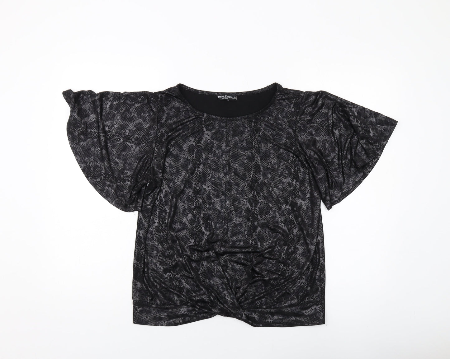 Womens UK Size 14 Marina Kaneva Grey Basic Blouse