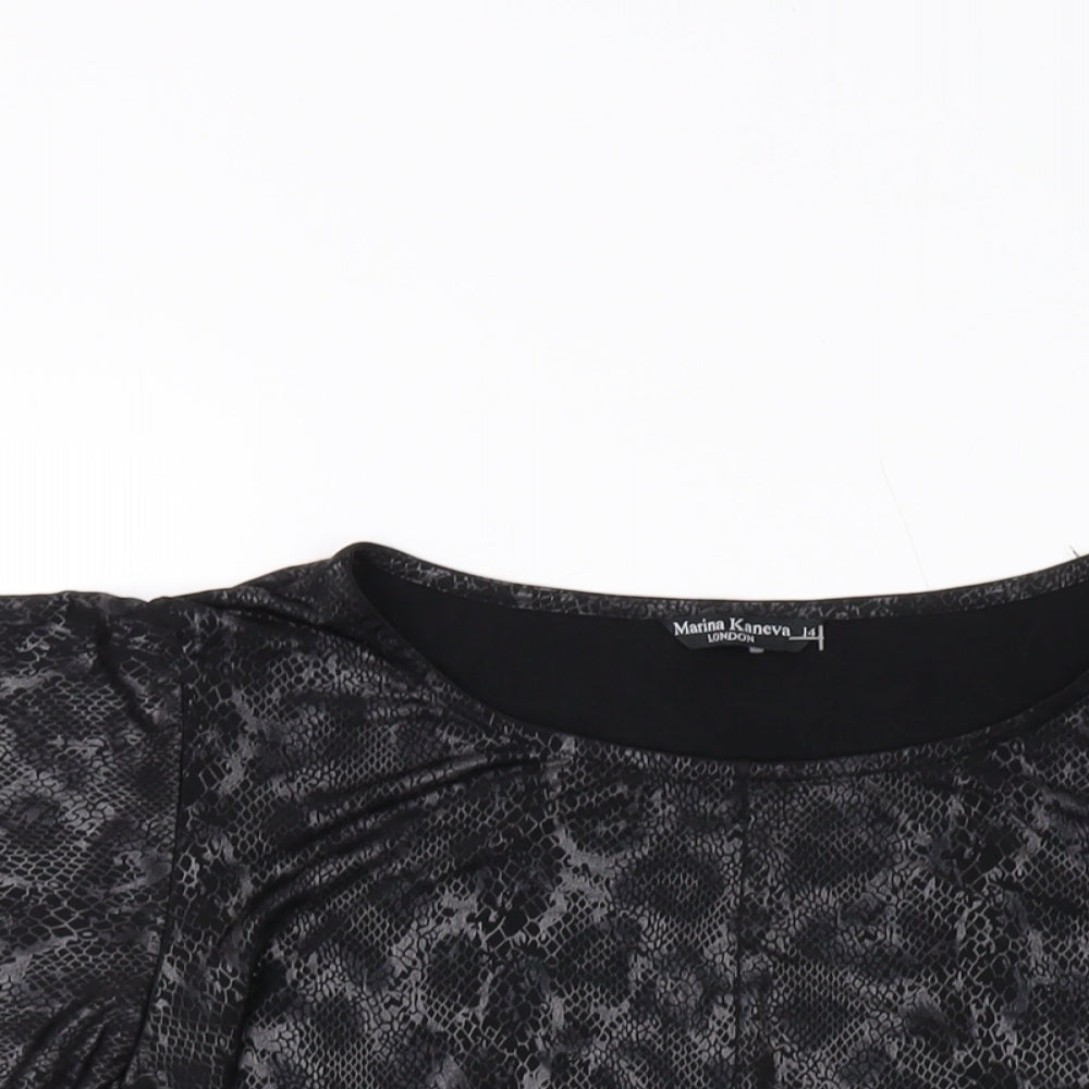 Womens UK Size 14 Marina Kaneva Grey Basic Blouse