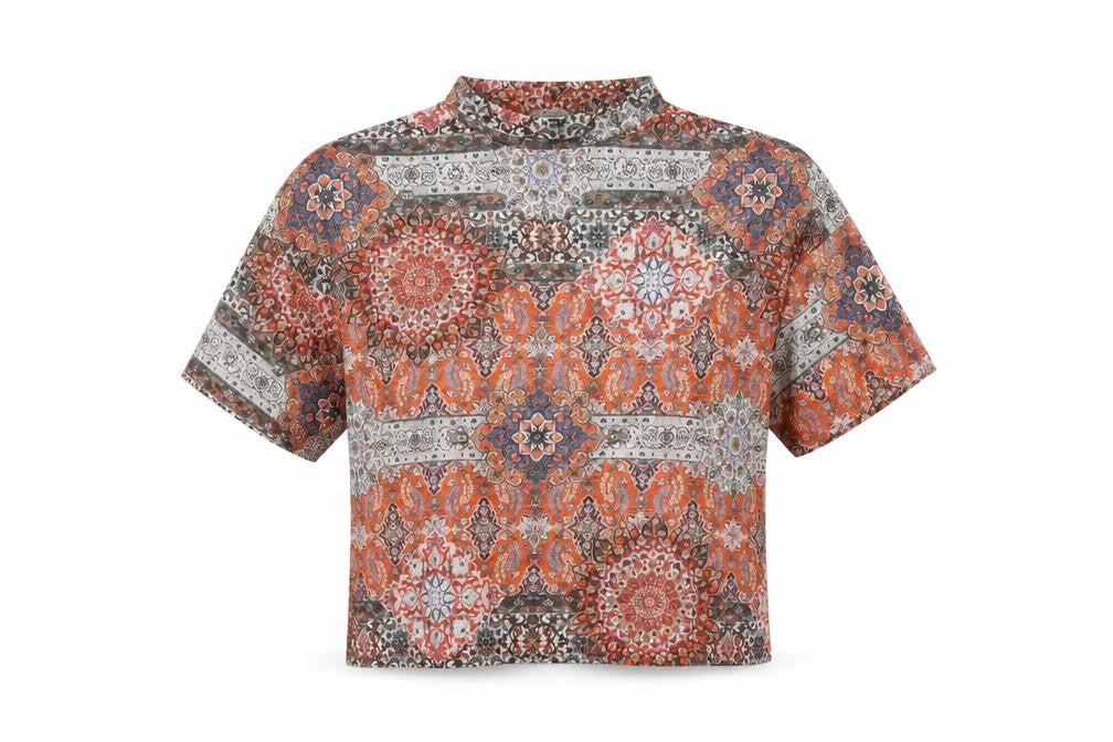 Womens UK Size 12 River Island Multicoloured Basic T-Shirt