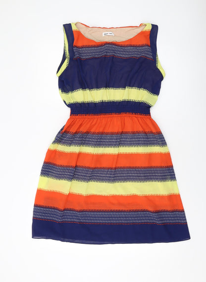 Ginger Soul Womens Multicoloured Geometric Polyester A-Line Size M Round Neck Pullover