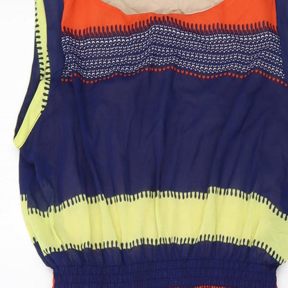 Ginger Soul Womens Multicoloured Geometric Polyester A-Line Size M Round Neck Pullover