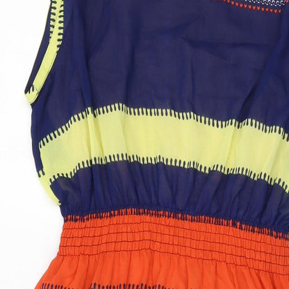 Ginger Soul Womens Multicoloured Geometric Polyester A-Line Size M Round Neck Pullover