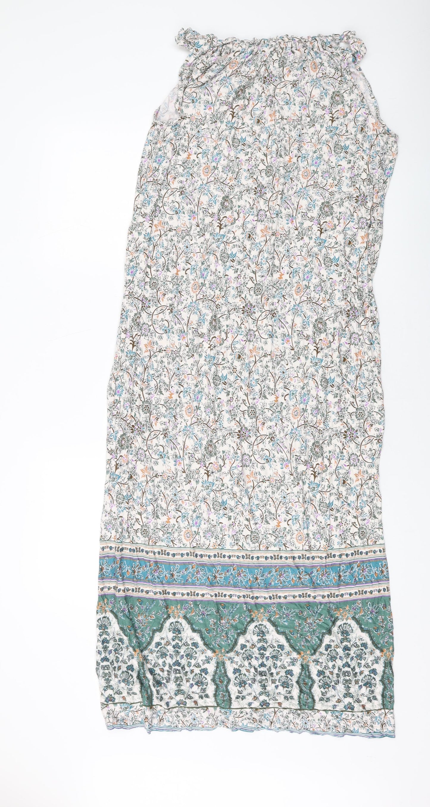 NEXT Womens Multicoloured Floral Viscose Tank Dress Size 12 Round Neck Pullover