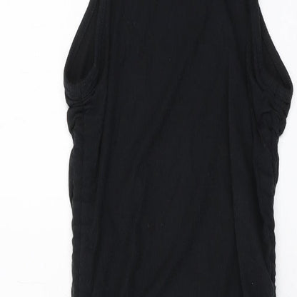 PRETTYLITTLETHING Womens Black Polyester Bodycon Size 12 Round Neck Pullover