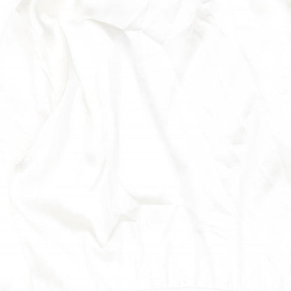 Zara Womens White Polyester Shirt Dress Size M Collared Zip