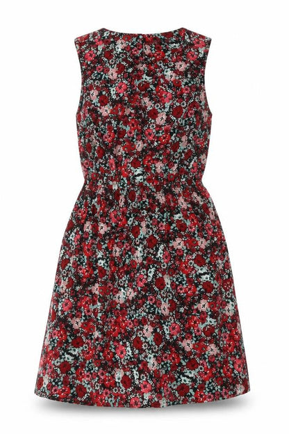 New Look Womens Multicoloured Floral Polyester A-Line Size 12 Round Neck Button