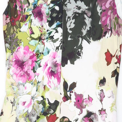 Ariella Womens Multicoloured Floral Polyester Bodycon Size 16 V-Neck Zip