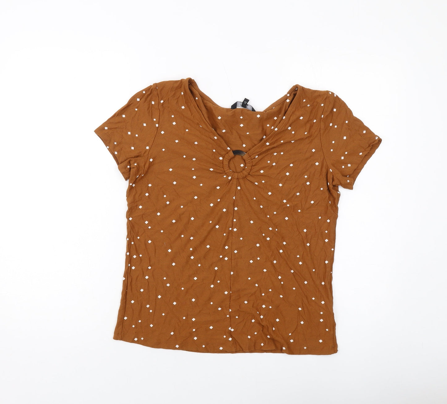 Womens UK Size 12 NEXT Brown Basic T-Shirt