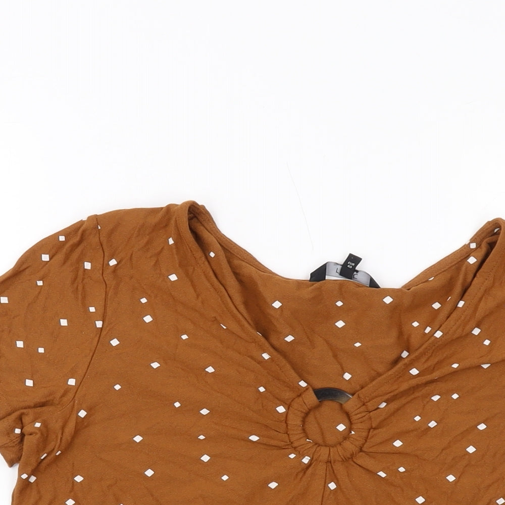Womens UK Size 12 NEXT Brown Basic T-Shirt