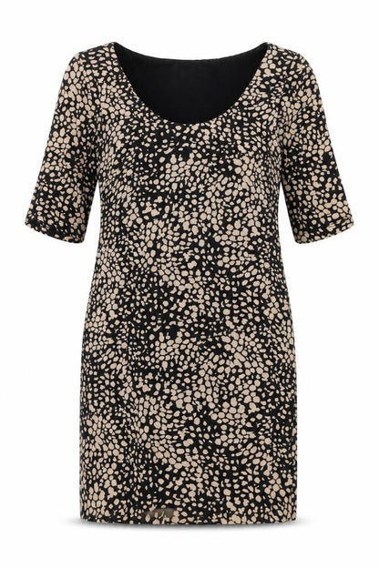 H&M Womens Brown Geometric Cotton Bodycon Size S Round Neck Pullover
