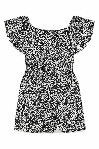 Studio Womens Black Animal Print Polyester Playsuit One-Piece Size 12 Pullover