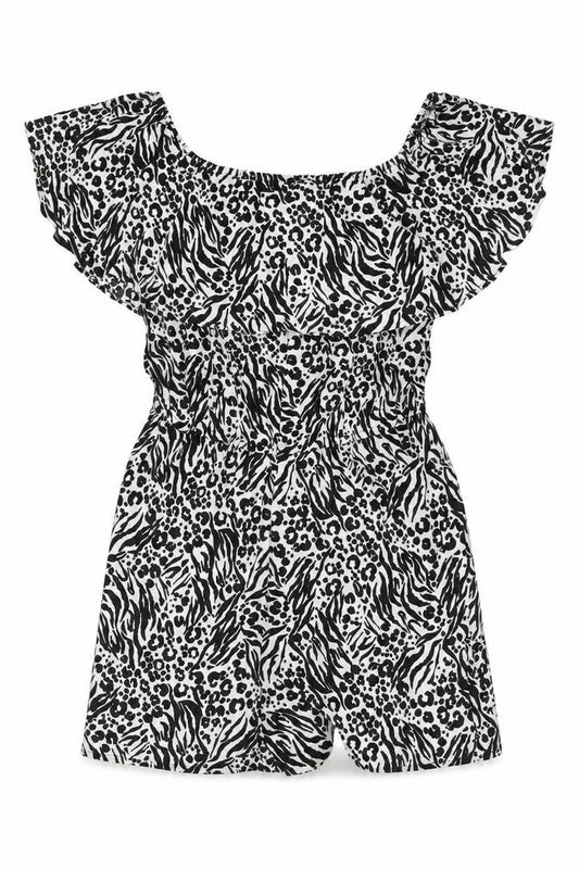Studio Womens Black Animal Print Polyester Playsuit One-Piece Size 12 Pullover