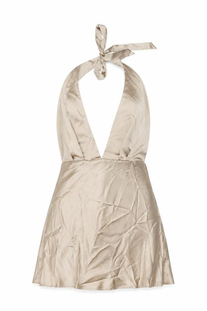 Zara Womens Gold Polyester Mini Size M Halter Zip